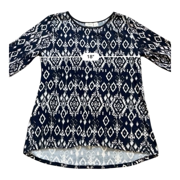 Cato casual tight knit cardigan top M white black geometrical pattern round neck - Picture 7 of 11